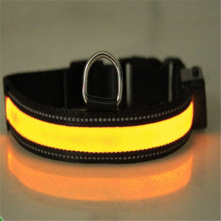 Solar Charging Fluorescent Dog Collar – Durable Nylon LED Pet Chain with Dual Charging | Petpexi