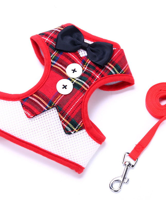 Teddy Vest-Style Dog Harness & Leash – Bow Chest Straps | Petpexi