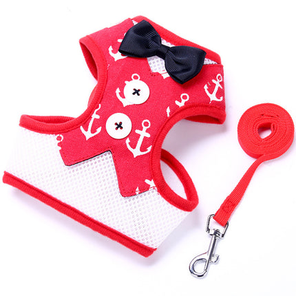 Teddy Vest-Style Dog Harness & Leash – Bow Chest Straps | Petpexi