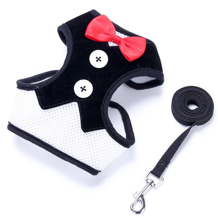 Teddy Vest-Style Dog Harness & Leash – Bow Chest Straps | Petpexi
