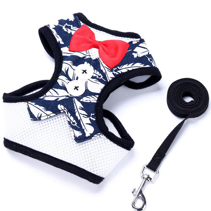 Teddy Vest-Style Dog Harness & Leash – Bow Chest Straps | Petpexi