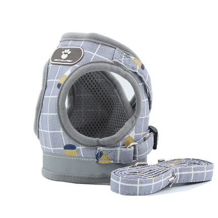 Breathable Mesh Small Dog Harness and Leash – Square Grid Reflective | Petpexi