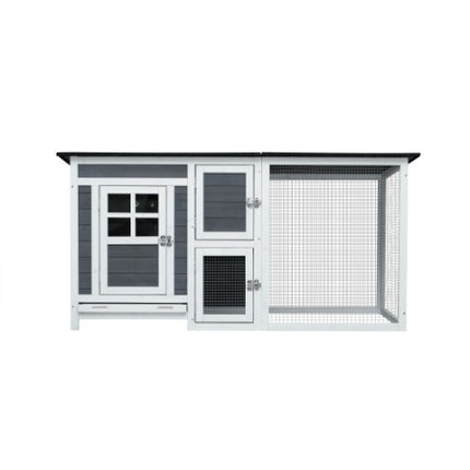 Outdoor Indoor Poultry Cage Small Animal House, Outdoor Chicken Hutch Coop with Running Cage