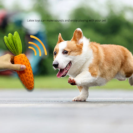 Carrot Dog Chew Toy – Durable Rubber Plush Squeaky Dog Toy for Boredom | www.petpexi.com