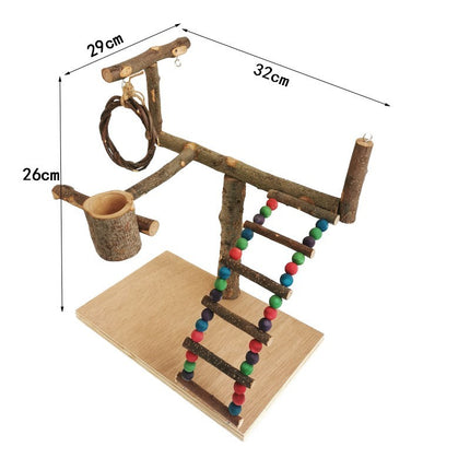Solid Wood Parrot Station Frame Training Bird Shelf