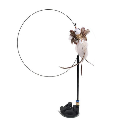 Cat Funny Stick with Feather & Bell – Interactive Suction Cup Cat Toy | Petpexi