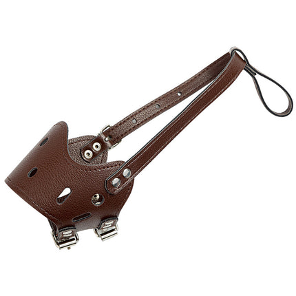 Leather Dog Muzzle – Breathable, Secure & Adjustable Anti-Barking Muzzle for All Breeds | Petpexi