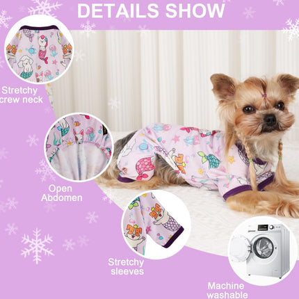 Soft Stretchy Dog Pajamas – Mermaid Onesie for Small Dogs & Cats | Petpexi
