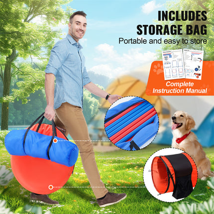 VEVOR Dog Agility Training Set – 5 PCS Professional Kit with Tunnel & Hurdles