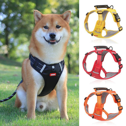 Nylon No Pull Breathable Reflective Dog Harness Vest – Adjustable Outdoor Training & Running | Petpexi