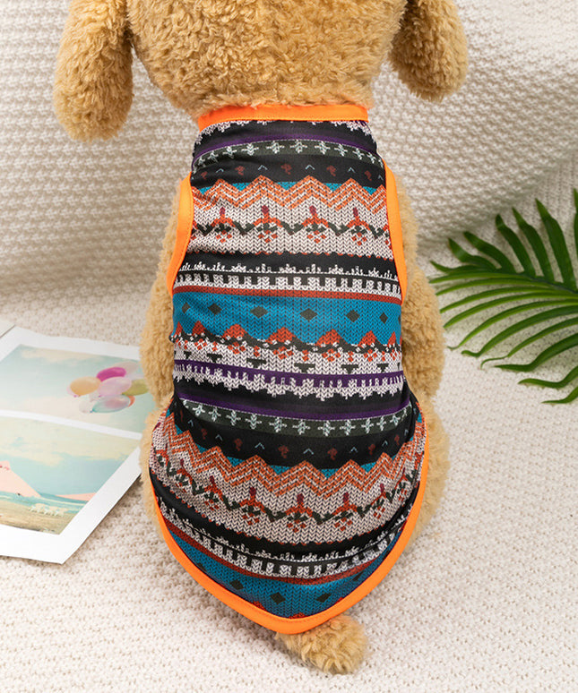 Ethnic Style Teddy Vest for Small Dogs – Cozy, Colorful & Cute | Petpexi