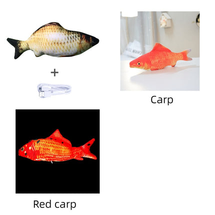 Electric Jumping Fish Cat Toy (No Catnip) – USB Rechargeable Interactive Plush | Petpexi