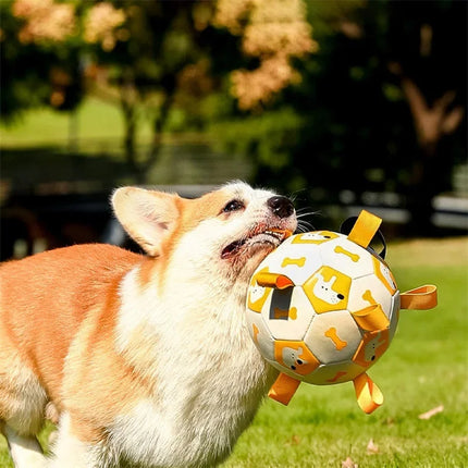 Interactive Dog Football Toy - Durable Pet Training Ball with Cute Prints