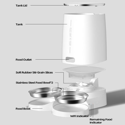 ROJECO 4L Automatic Pet Feeder – Cat & Small Dog Food Dispenser with WiFi/App Control | Fresh, Easy Cleaning | Fast Free Shipping USA – petpexi.com