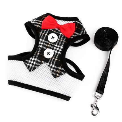 Teddy Vest-Style Dog Harness & Leash – Bow Chest Straps | Petpexi