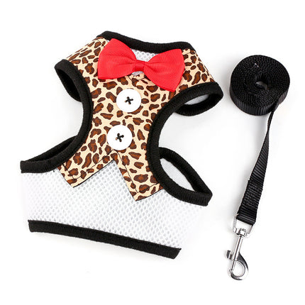 Teddy Vest-Style Dog Harness & Leash – Bow Chest Straps | Petpexi