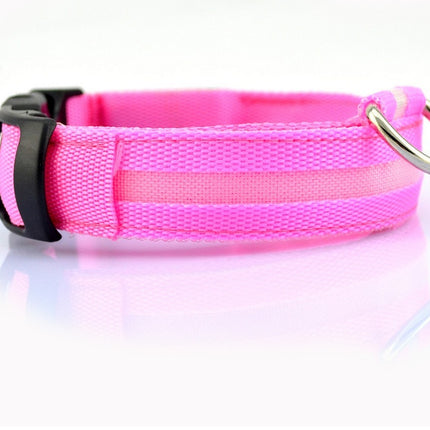 Nylon LED Luminous Dog Collar – Night Safety Flashing Glow Adjustable Pet Collar | Petpexi