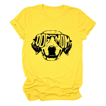 Dog Mom T-Shirt – European & American Style, Round Neck, Short Sleeve | PetPexi