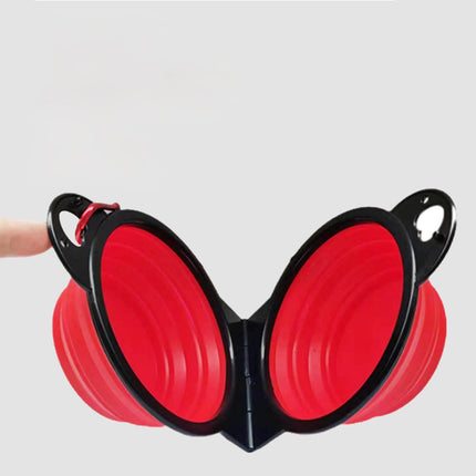Foldable Silicone Double Pet Bowl – Travel Food & Water Dish | Petpexi