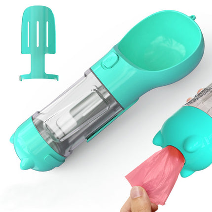 3-in-1 Portable Dog Water Bottle with Feeder Bowl & Waste Bag Holder – 300ml/500ml | Petpexi