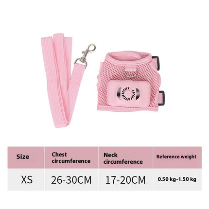 Pets Dog Vest Chest Strap Harness with Wearable Air Conditioner Cooling & Breathable Design | Petpexi