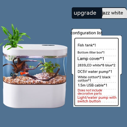 Ecological Desktop Self-Circulation Mini Fish Tank with LED & Pump | PetPexi