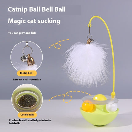 Cat Interactive 3-in-1 Tumbler Toy with Catnip, Feather Wand & Bell – Fun Exercise for Cats | Petpexi