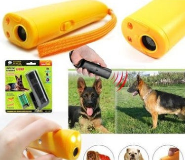 3-in-1 Ultrasonic Dog Training Device with LED Flashlight – Anti-Bark & Repeller