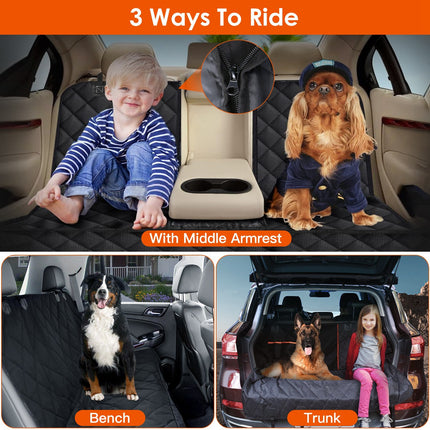 Waterproof Dog Car Seat Cover with Seat Belt – Scratchproof, Non-Slip & Universal Fit