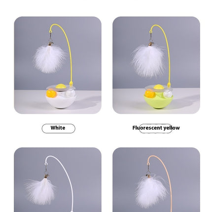 Cat Interactive 3-in-1 Tumbler Toy with Catnip, Feather Wand & Bell – Fun Exercise for Cats | Petpexi