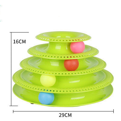Interactive Four-Layer Cat Turntable Ball Tower – Fun & Durable | PetPexi