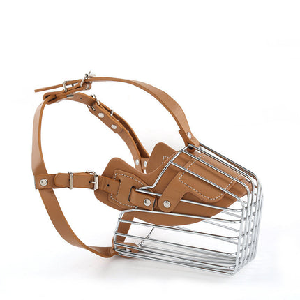Adjustable Leather Dog Muzzle Basket with Soft Straps – Anti-Bite & Comfortable | Petpexi