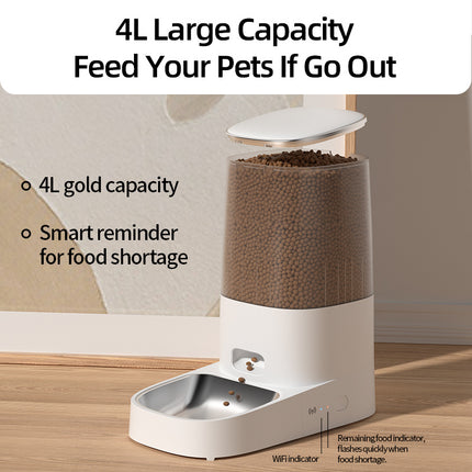 ROJECO 4L Automatic Pet Feeder – Cat & Small Dog Food Dispenser with WiFi/App Control | Fresh, Easy Cleaning | Fast Free Shipping USA – petpexi.com