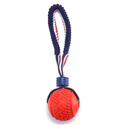 Interactive Dog Chew Ball with Rope – Teething & Training Toy | petpexi.com