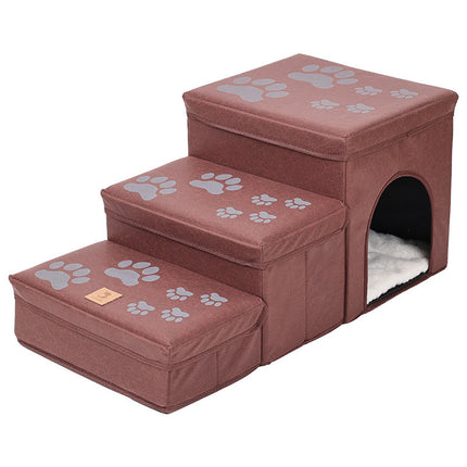 Cat Kennel Cage Multifunctional Dog Stairs with Upper Bed Sofa – Premium Pet Climbing Supplies