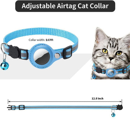 Pet Collar With Bell & Airtag Holder – Reflective Adjustable Collar | PetPexi