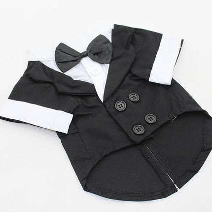 British Style Dog Suit with Bow Tie – Formal Cotton Outfit for Big Dogs | Petpexi