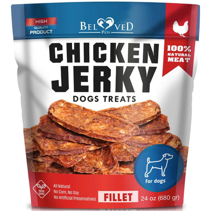 Chicken Jerky Dog Treats - High Protein, Grain-Free, All-Natural, 1.5 Lb - Healthy Dog Training Chews - Free Shipping to USA | PetPexi