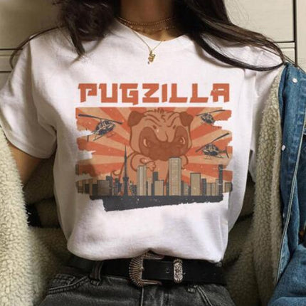Pet Dog Cartoon Print Round Neck Short Sleeve T-Shirt – Comfortable & Stylish | PetPexi