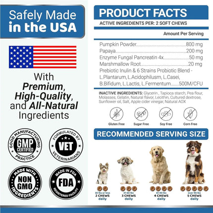 2 Pack Probiotics For Dogs & Digestive Enzymes Chews - Anti-Diarrhea, Upset Stomach, Gas Relief - 340 Chews - Fast & Free Shipping to the USA | www.petpexi.com