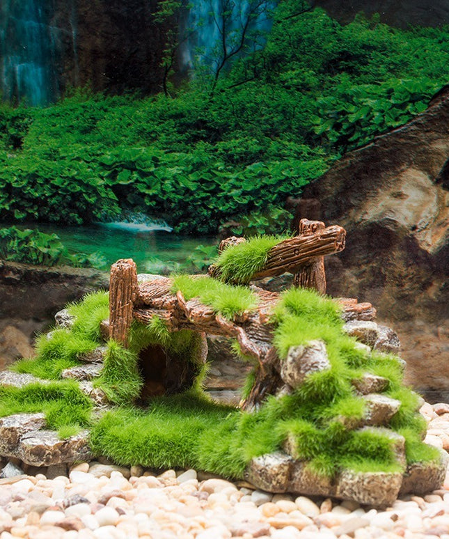 Flocking Resin Aquarium Landscape Stone Decoration – 18.8x11.5x9cm | www.petpexi.com