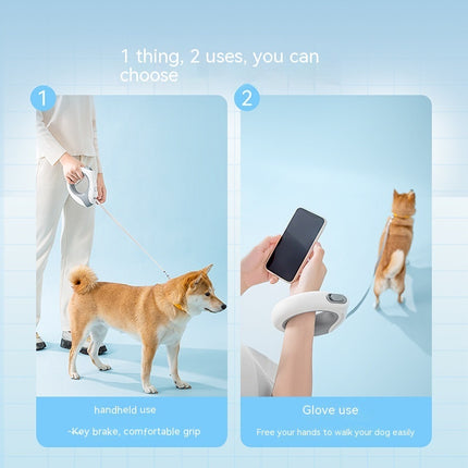 Ring With Light Dog Leash - Automatic Retractable Luminous Pet Leash 3m