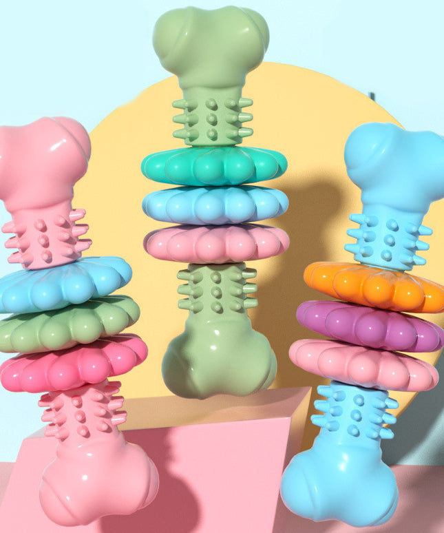 Indestructible TPR Bone Chew Toy for Dogs - Teeth Cleaning & Anxiety Relief - Petpexi.com