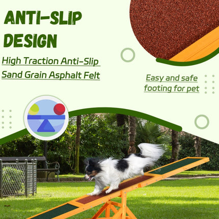 Wooden Dog Agility Seesaw – Weather Resistant 71" Exercise & Training Equipment