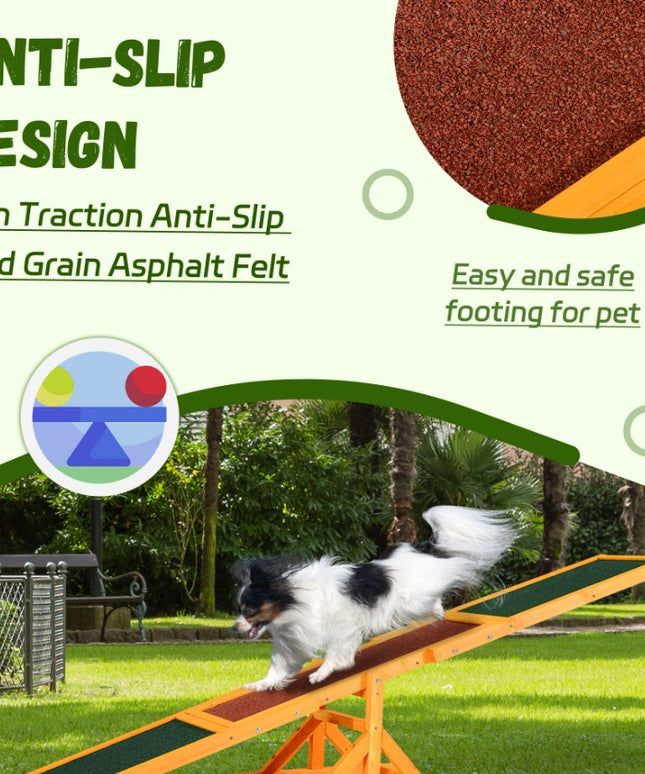 Wooden Dog Agility Seesaw – Weather Resistant 71" Exercise & Training Equipment