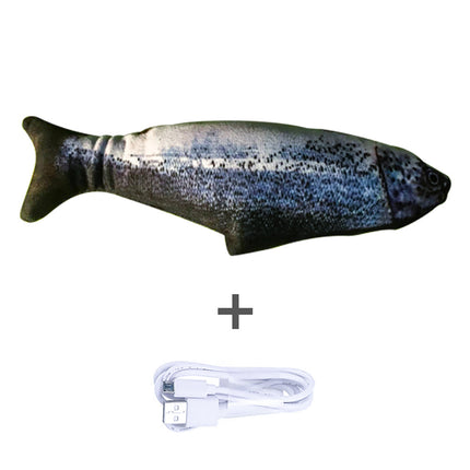 Electric Jumping Fish Cat Toy (No Catnip) – USB Rechargeable Interactive Plush | Petpexi