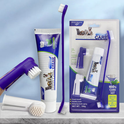 Pet Dog Beef Flavor Toothpaste & Toothbrush Set – Complete Oral Care Kit | Petpexi