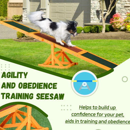 Wooden Dog Agility Seesaw – Weather Resistant 71" Exercise & Training Equipment