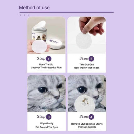 Pet Eye Wipes for Dogs & Cats – Tear Stain Remover & Gentle Eye Cleaning | Petpexi