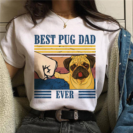 Pet Dog Cartoon Print Round Neck Short Sleeve T-Shirt – Comfortable & Stylish | PetPexi